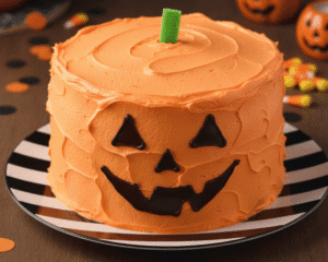 Easy Jack O’ Lantern Cake